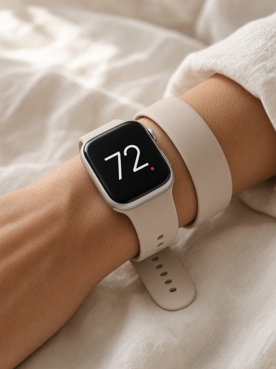 Reloj con el pulso en la pantalla